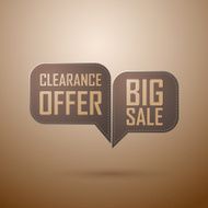Sale offer vintage bubble old retro brown design