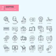 Thin line icons set Icons for shopping