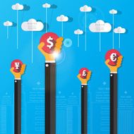 Money Concept Design and Business background Vector dollar eur N12