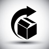 Gift delivery conceptual monochrome icon consumerism theme