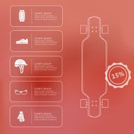 Stylized vector icons for online longboard store