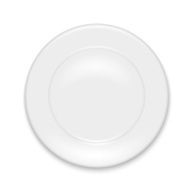 White plate isolated on light background