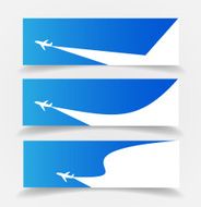 Plane banner template vector