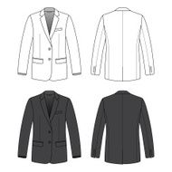 Front back and side views of blank blazer N2