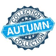 Autumn collection grungy stamp isolated on white background N2