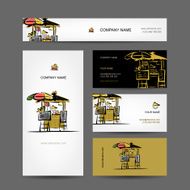 Set of business cards design street market