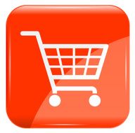 Red shopping basket sign