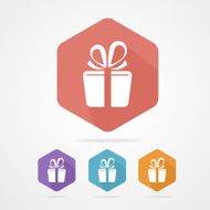 Gift box sign vector icon Present