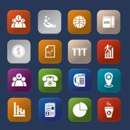 Office finance colorful icon set eps 10