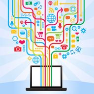 Laptop internet icon graphics