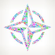 Compass on House and Real Estate Icon Pattern