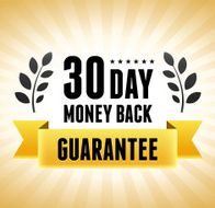 Money Back Guarantee Black and Yellow Badge