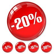 Collection of discount buttons