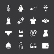 Clothing and Accessories Icons - White Series N2