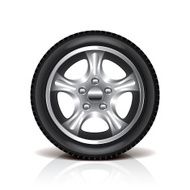 Car tire isolated on white vector N2