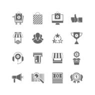 Shopping flat black icons set sihlouette