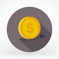 Flat coin icon N2