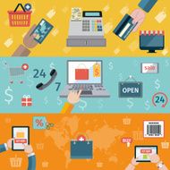 T-commerce banner flat