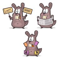 Rabbit business cards newspaper advertisement
