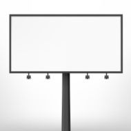 Blank black billboard vector illustration