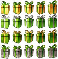 Gift Boxes - Gold and Green