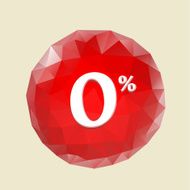 Polygonal round red zero badge