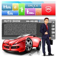 Businessman dealership in car sales salon