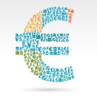 Euro sign financial icons