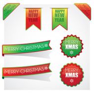 Christmas badges and ribbons