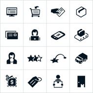Black Online Shopping Icons