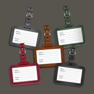 Leather luggage tags labels