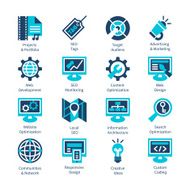 SEO and internet optimization icon set Isolated vector illustra N2