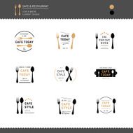 Set of Logo Restaurant and Cafe design icon N2