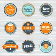 Vintage labels template set Vector retro badges N2
