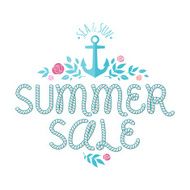 Summer sale offer with ahchor roses and leaves