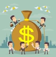 Businessman trying to make money