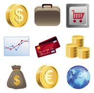 Collection with bright finance icons - vector illustration