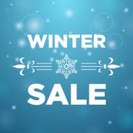 Winter sale and in the middle snowflake