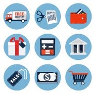 Flat Shopping Icon set 2