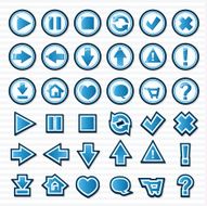 Set of Blue Web Buttons