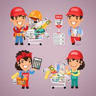 Workers Purchases Materials in DIY for Repair of Apartment
