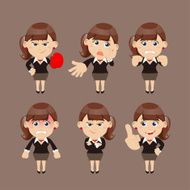 Set of businesswoman characters in different poses N8