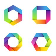 Colorful paper icons