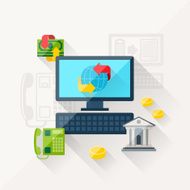 Illustration concept of banking online in flat design style