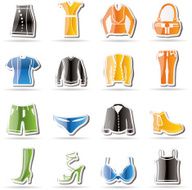 Simple Clothing and Dress Icons N2