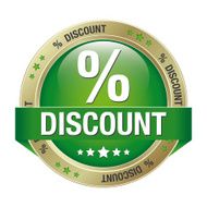 percent discount green gold button