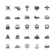 Transport icons on White Background