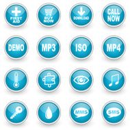 glossy circle web icons set N7
