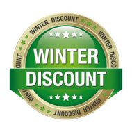 winter discount green gold button