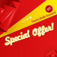 Red origami discount banner